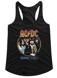 AC/DC Juniors Tank Top Highway To Hell Black Racerback