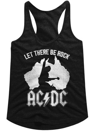 AC/DC Juniors Tank Top Let There Be Rock Black Racerback