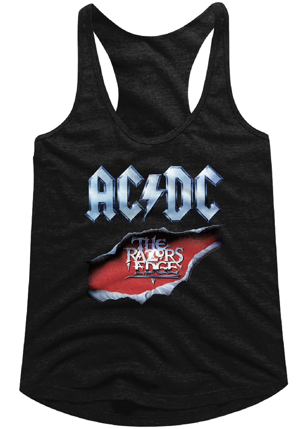 AC/DC Juniors Tank Top Razor's Edge Black Racerback - AC/DC Razor Edge ...
