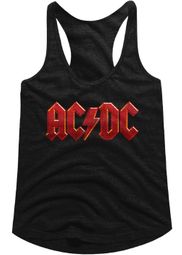 AC/DC Juniors Tank Top Red Band Logo Black Racerback