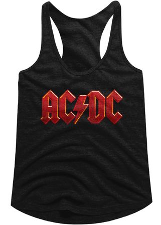 AC/DC Juniors Tank Top Red Band Logo Black Racerback