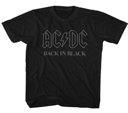 AC/DC Kids Shirt Back In Black Black T-Shirt