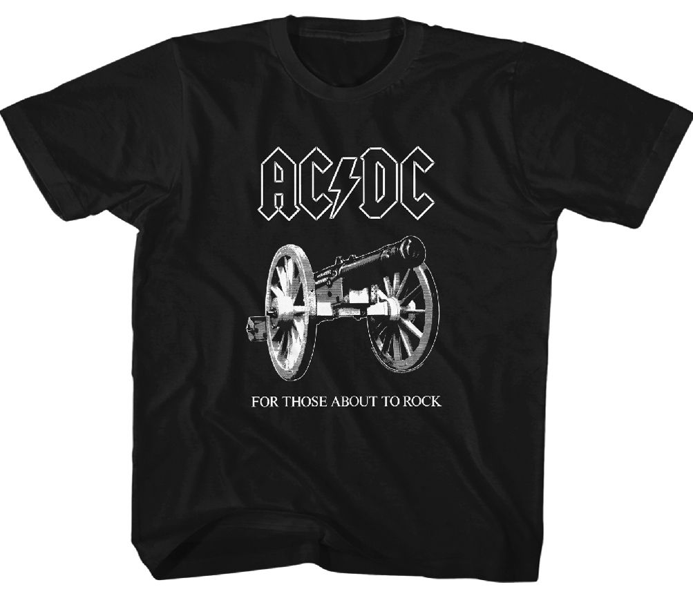 AC/DC Kids Shirt For Those About To Rock Black Youth T-Shirt - AC/DC ...