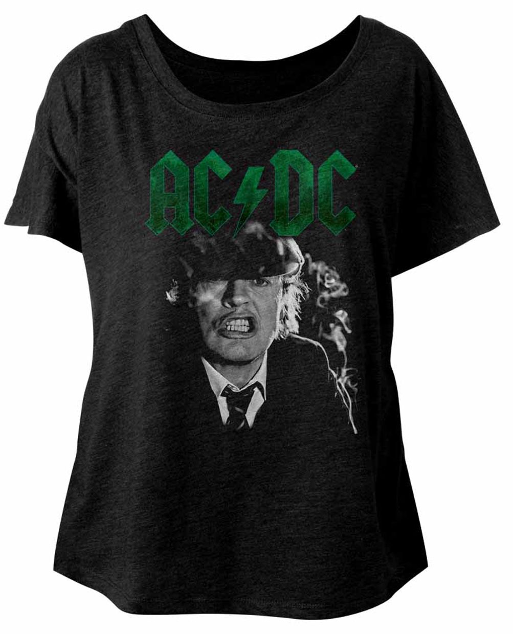 AC/DC Ladies Shirt Angus Growl Dolman Black T-Shirt - AC/DC Angus Growl ...