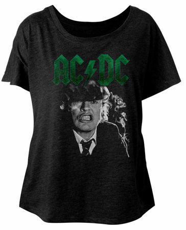 AC/DC Ladies Shirt Angus Growl Dolman Black T-Shirt