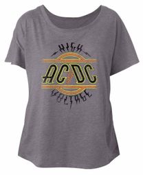 AC/DC Ladies Shirt High Voltage Dolman Athletic Heather T-Shirt