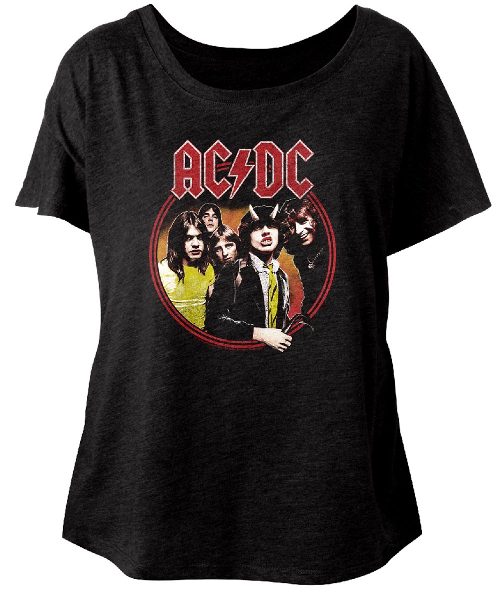 AC/DC Ladies Shirt Highway To Hell Black Dolman T-Shirt - AC/DC Highway ...