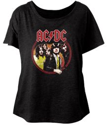 AC/DC Ladies Shirt Highway To Hell Black Dolman T-Shirt