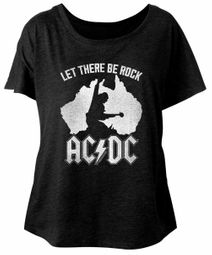AC/DC Ladies Shirt Let There Be Rock Dolman Black T-Shirt