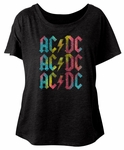 AC/DC Shirt Multicolor Band Logo Black T-Shirt - AC/DC Rainbow Repeat ...