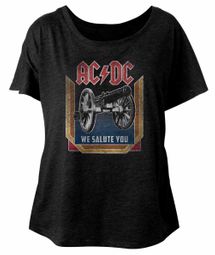 AC/DC Ladies Shirt We Salute You Dolman Black T-Shirt