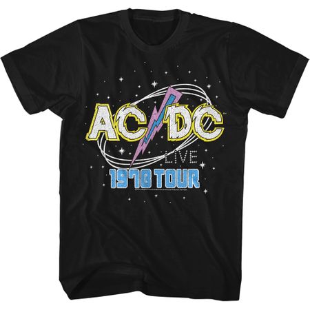 AC/DC Shirt 1978 Tour Black Tall T-Shirt
