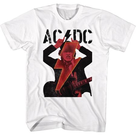 AC/DC Shirt Angus Horns White Tall T-Shirt