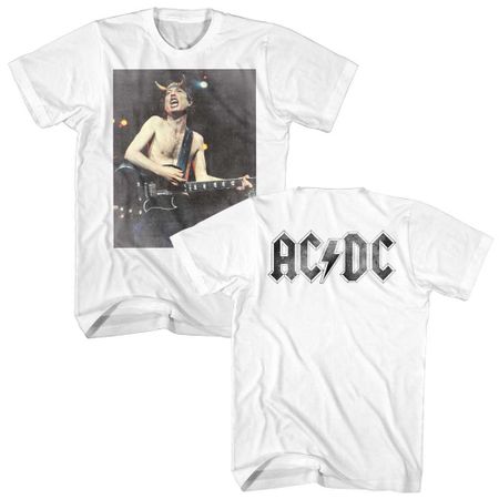 AC/DC Shirt Angus Young White T-Shirt - ACDC T-shirts AC/DC Tee Shirts
