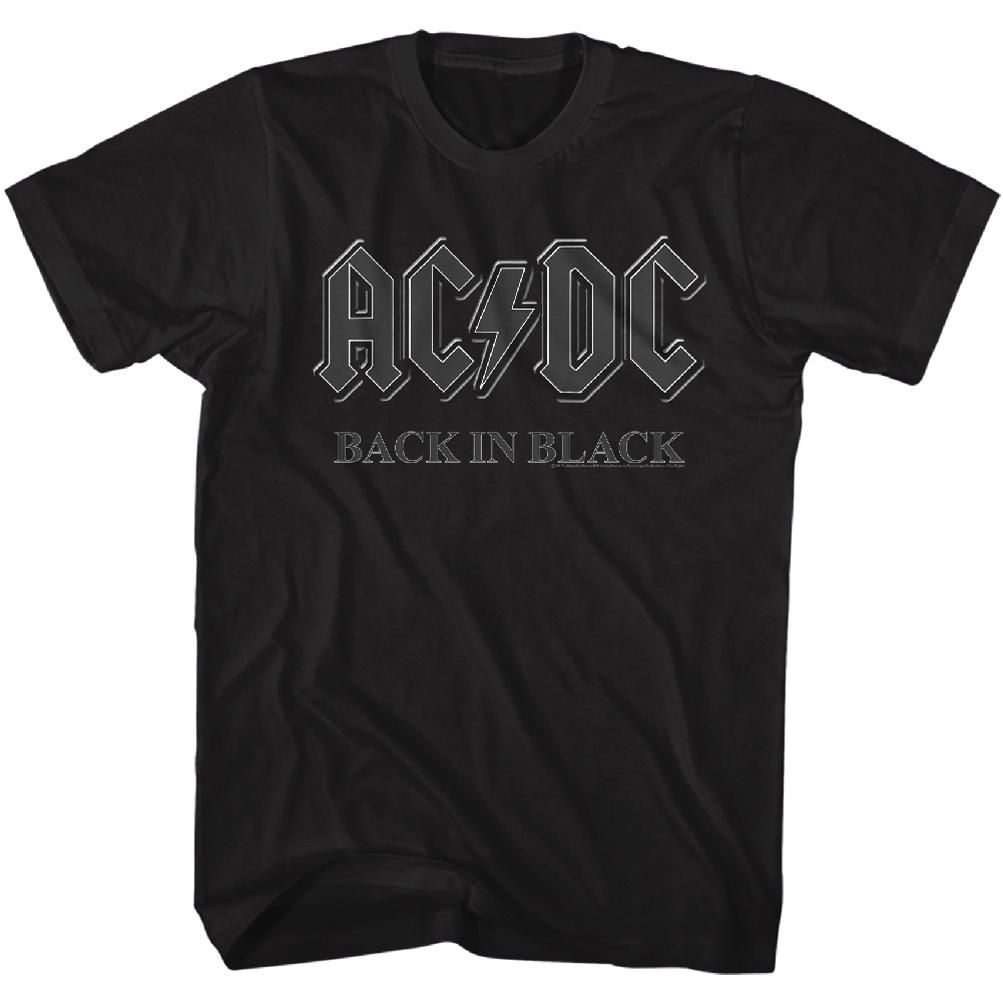 AC/DC Shirt Back In Black Black T-Shirt - AC/DC Back in Black Shirts