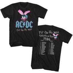AC/DC Shirt Fly On the Wall European Tour Front & Back Black Tall T-Shirt