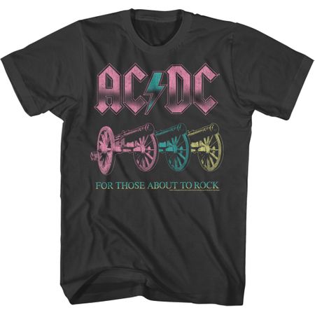AC/DC Shirt For Those About To Rock Cannons Charcoal T-Shirt