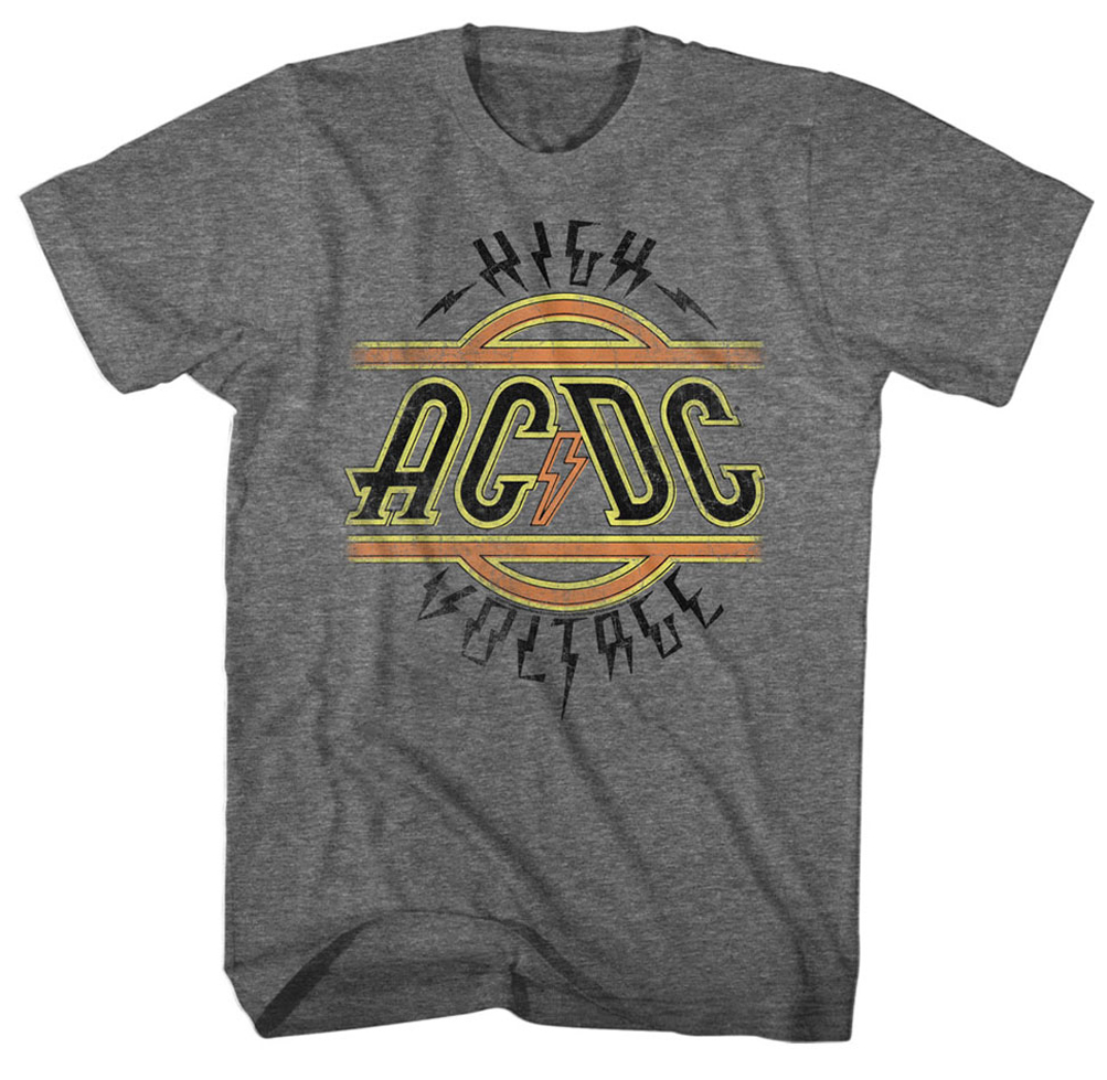 AC/DC Shirt High Voltage Athletic Heather T-Shirt - AC/DC High Voltage ...