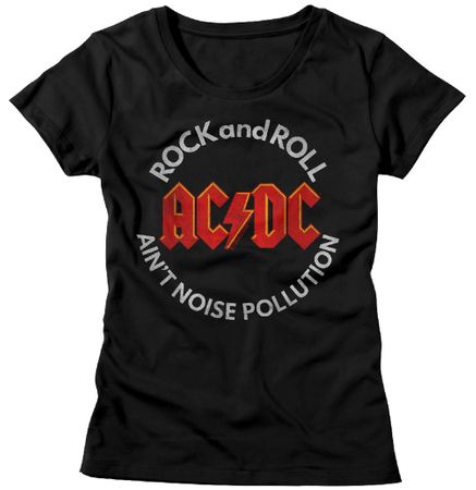 AC/DC Shirt Juniors Ain't Noise Pollution Black T-Shirt