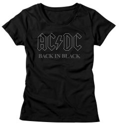 AC/DC Shirt Juniors Back In Black Black T-Shirt