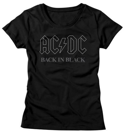 AC/DC Shirt Juniors Back In Black Black T-Shirt