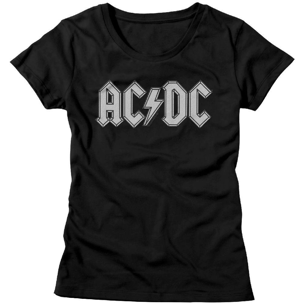 AC/DC Shirt Juniors Band Logo Black T-Shirt - AC/DC Patch Logo Shirts
