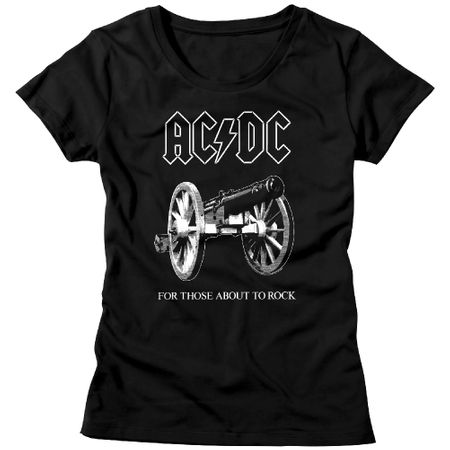 AC/DC Shirt Juniors For Those About To Rock Black T-Shirt