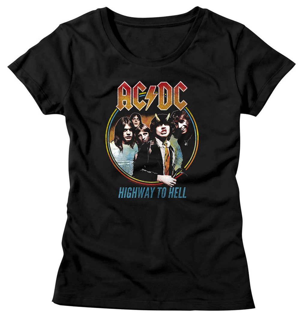 AC/DC Shirt Juniors Highway To Hell Black T-Shirt - AC/DC Highway to ...