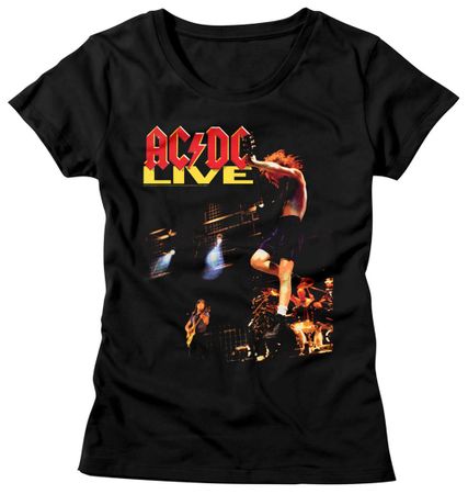 AC/DC Shirt Juniors Live Black T-Shirt