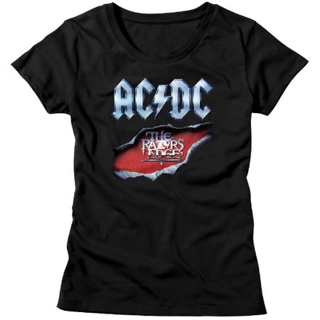 AC/DC Shirt Juniors Razor's Edge Black T-Shirt