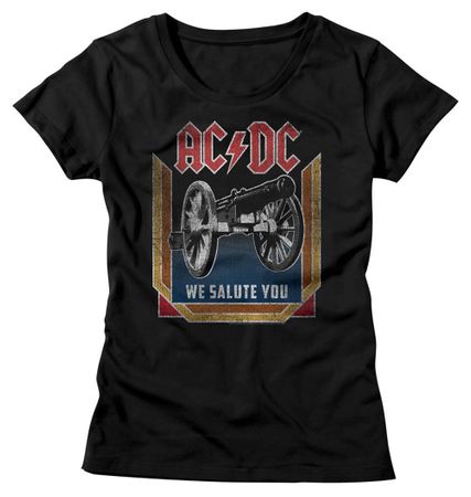 AC/DC Shirt Juniors We Salute You Black T-Shirt