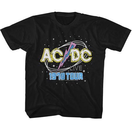 AC/DC Shirt Kids 1978 Tour Black T-Shirt