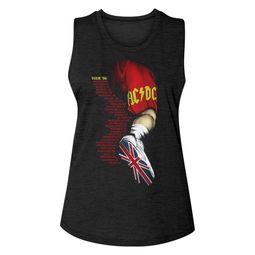 AC/DC Shirt Leg 1996 Tour Black Ladies Muscle Tank Top