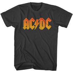 AC/DC Shirt Orange Band Logo Black T-Shirt