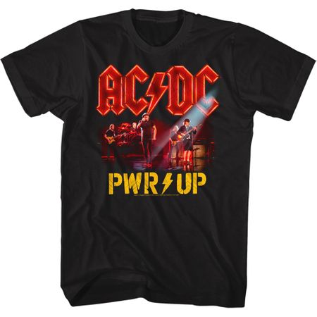 AC/DC Shirt Power Up Band Photo Black T-Shirt