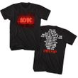 AC/DC Shirt Power Up Track List Front & Back Black Tall T-Shirt