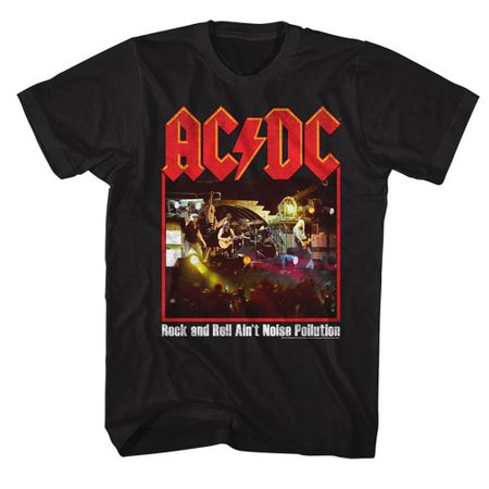 AC/DC Shirt Rock And Roll Ain't Noise Pollution Black T-Shirt