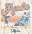 Acadia National Park ME "Whale" Adult T-shirt - Off-White