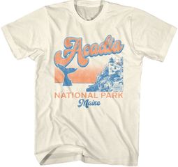 Acadia National Park ME "Whale" Adult T-shirt - Off-White Acadia National Park ME "Whale" Adult T-shirt - Off-White
