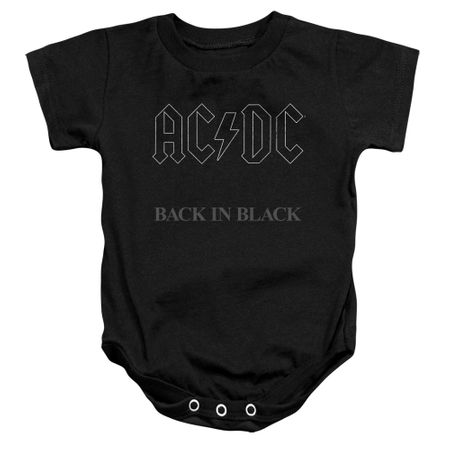 ACDC Baby Romper Back In Black Black Infant Babies Creeper
