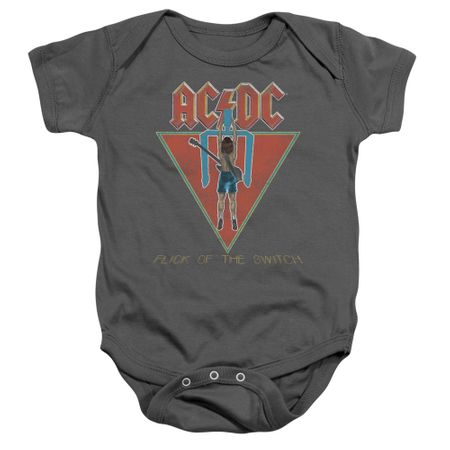 ACDC Baby Romper Flick Of The Switch Charcoal Infant Babies Creeper