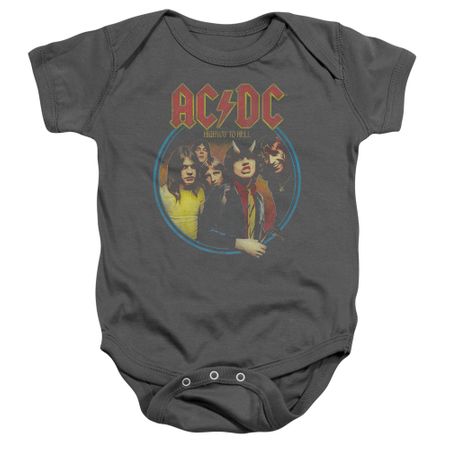 ACDC Baby Romper Highway To Hell Charcoal Infant Babies Creeper