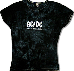ACDC Juniors T-shirt Back In Black Tee Shirt - ACDC T-shirts AC/DC Tee ...