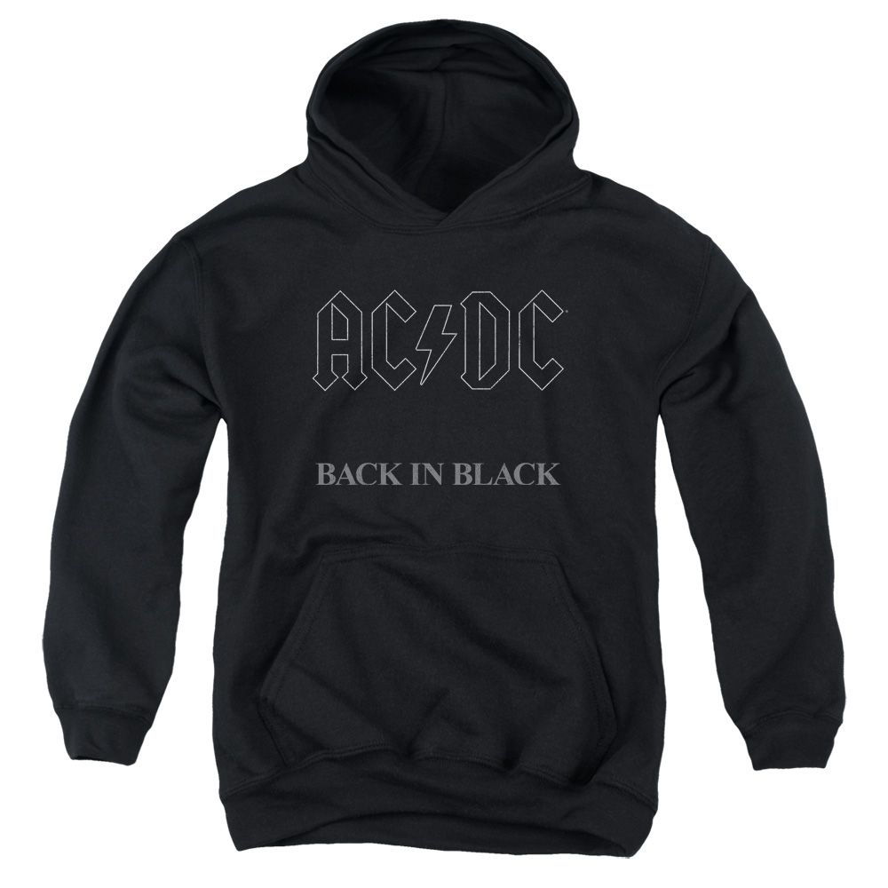ACDC Kids Hoodie Back In Black Black Youth Hoody - ACDC Back In Black ...