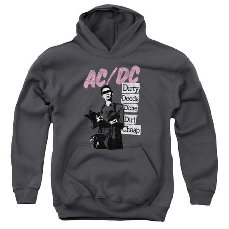 ACDC Kids Hoodie Dirty Deeds Charcoal Youth Hoody