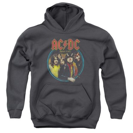ACDC Kids Hoodie Highway To Hell Charcoal Youth Hoody