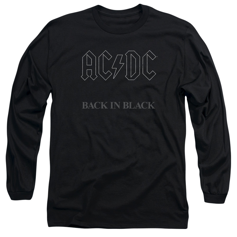 ACDC Long Sleeve Shirt Back In Black Black Tee T-Shirt - ACDC Back In ...