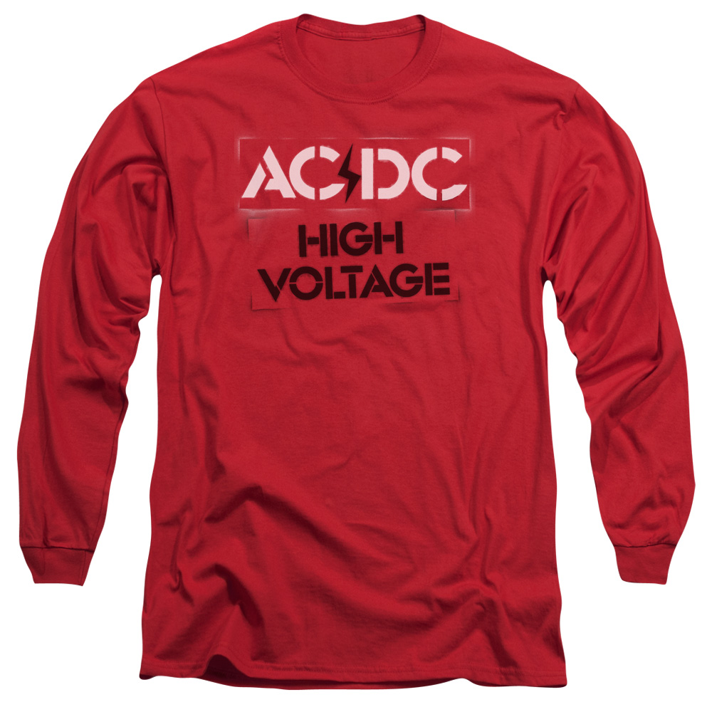 ACDC Long Sleeve Shirt High Voltage Red Tee T-Shirt - ACDC High Voltage ...