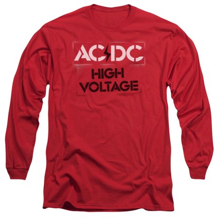 ACDC Long Sleeve Shirt High Voltage Red Tee T-Shirt