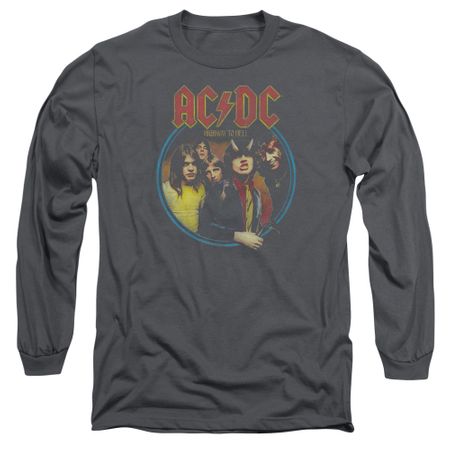 ACDC Long Sleeve Shirt Highway To Hell Charcoal Tee T-Shirt